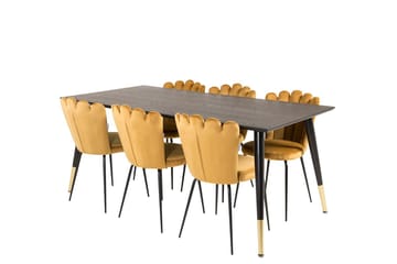 Dipp Matbord 180 cm med 6 Limhamn Stol Sammet - Möbler - Bord & matgrupp - Matgrupp