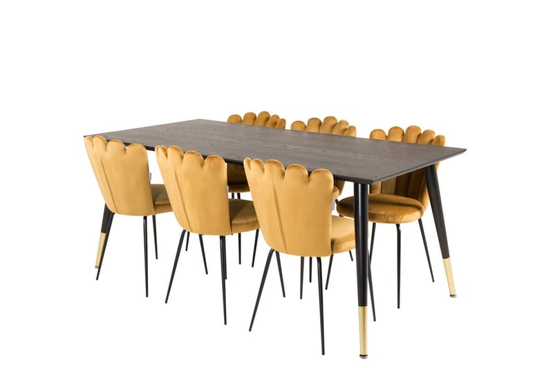 Dipp Matbord 180 cm med 6 Limhamn Stol Sammet - Möbler - Bord & matgrupp - Matgrupp