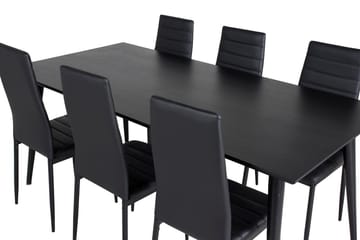 Dipp Matbord 180 cm med 6 Slim Matstol - Möbler - Bord & matgrupp - Matgrupp