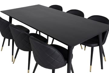 Dipp Matbord 180 cm med 6 Velvet Deluxe Matstol - Möbler - Bord & matgrupp - Matgrupp