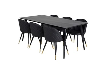Dipp Matbord 180 cm med 6 Velvet Deluxe Matstol - Möbler - Bord & matgrupp - Matgrupp