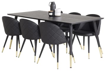 Dipp Matbord 180 cm med 6 Velvet Deluxe Matstol - Möbler - Bord & matgrupp - Matgrupp
