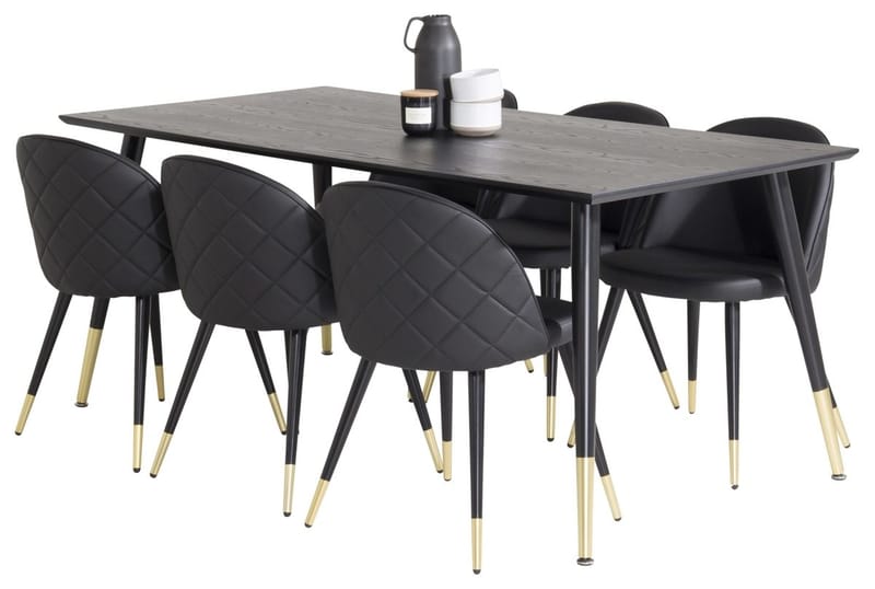 Dipp Matbord 180 cm med 6 Velvet Deluxe Matstol - Möbler - Bord & matgrupp - Matgrupp