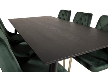 Dipp Matbord 180 cm med 6 Velvet Deluxe Sammetsstol - Möbler - Bord & matgrupp - Matgrupp