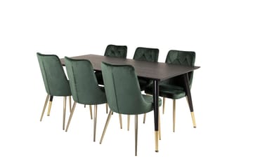 Dipp Matbord 180 cm med 6 Velvet Deluxe Sammetsstol - Möbler - Bord & matgrupp - Matgrupp