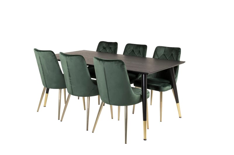 Dipp Matbord 180 cm med 6 Velvet Deluxe Sammetsstol - Möbler - Bord & matgrupp - Matgrupp