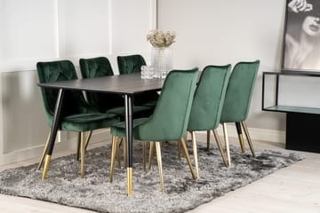 Dipp Matbord 180 cm med 6 Velvet Deluxe Sammetsstol - Möbler - Bord & matgrupp - Matgrupp