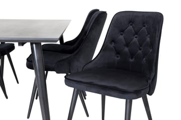 Dipp Matbord 180 cm med 6 Velvet Deluxe Sammetstol - Möbler - Bord & matgrupp - Matgrupp