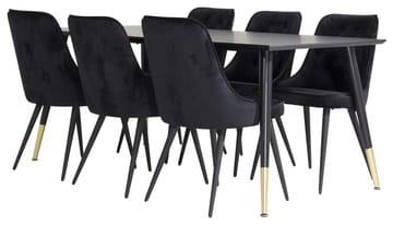 Dipp Matbord 180 cm med 6 Velvet Deluxe Sammetstol - Möbler - Bord & matgrupp - Matgrupp