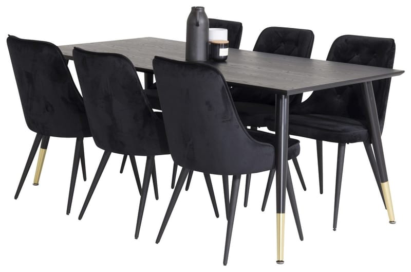 Dipp Matbord 180 cm med 6 Velvet Deluxe Sammetstol - Möbler - Bord & matgrupp - Matgrupp