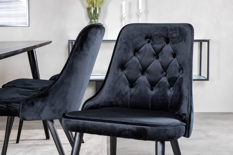Dipp Matbord 180 cm med 6 Velvet Deluxe Sammetstol - Möbler - Bord & matgrupp - Matgrupp