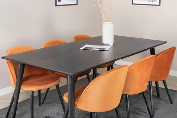Dipp Matbord 180 cm med 6 Velvet Matstol Sammet - Möbler - Bord & matgrupp - Matgrupp