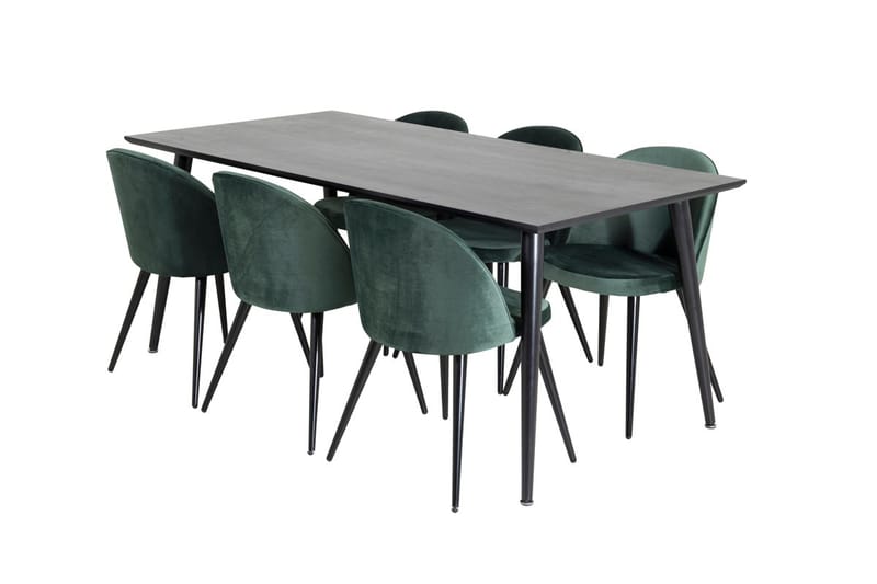 Dipp Matbord 180 cm med 6 Velvet Sammetsstol - Möbler - Bord & matgrupp - Matgrupp