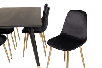Dipp Matbord 180 cm med 6 Polar Köksstol Sammet - Möbler - Bord & matgrupp - Matgrupp