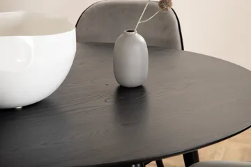Dipp Matgrupp 115 cm Rund med 4 Emma stolar - Svart - Möbler - Bord & matgrupp - Matgrupp