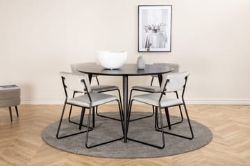 Dipp Matgrupp 115 cm Rund med 4 Kenth stolar - Svart - Möbler - Bord & matgrupp - Matgrupp