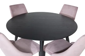 Dipp Matgrupp 115 cm Rund med 4 Leone stolar - Svart - Möbler - Bord & matgrupp - Matgrupp