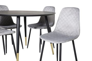 Dipp Matgrupp 115 cm Rund med 4 Polar stolar - Svart/Guld - Möbler - Bord & matgrupp - Matgrupp