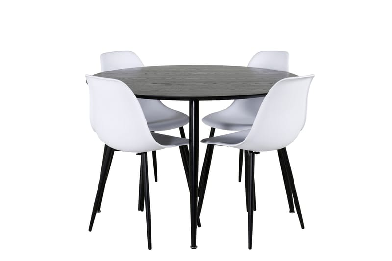 Dipp Matgrupp 115 cm Rund med 4 Polar stolar, Svart