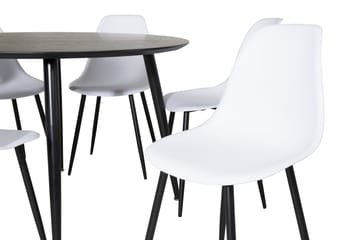 Dipp Matgrupp 115 cm Rund med 6 Polar stolar - Svart - Möbler - Bord & matgrupp - Matgrupp
