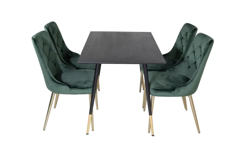 Dipp Matgrupp 120 cm Rund med 4 Velvet Deluxe stolar