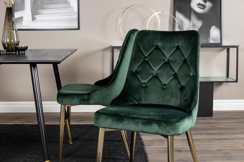 Dipp Matgrupp 120 cm Rund med 4 Velvet Deluxe stolar - Möbler - Bord & matgrupp - Matgrupp