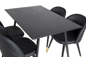 Dipp Matgrupp 120 cm Rund med 4 Velvet stolar - Möbler - Bord & matgrupp - Matgrupp