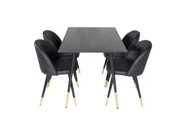 Dipp Matgrupp 120 cm Rund med 4 Velvet stolar - Möbler - Bord & matgrupp - Matgrupp