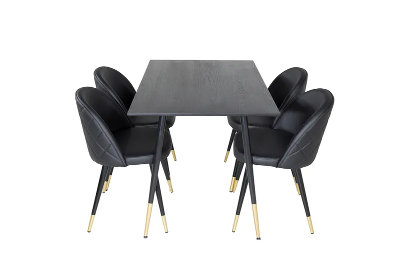 Dipp Matgrupp 120 cm Rund med 4 Velvet stolar