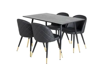 Dipp Matgrupp 120 cm Rund med 4 Velvet stolar - Möbler - Bord & matgrupp - Matgrupp