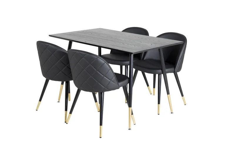Dipp Matgrupp 120 cm Rund med 4 Velvet stolar - Möbler - Bord & matgrupp - Matgrupp