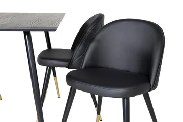 Dipp Matgrupp 120 cm Rund med 4 Velvet stolar - Möbler - Bord & matgrupp - Matgrupp