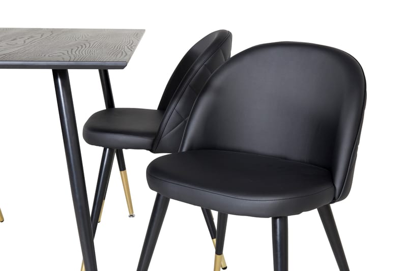 Dipp Matgrupp 120 cm Rund med 4 Velvet stolar - Möbler - Bord & matgrupp - Matgrupp
