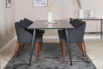 Dipp Matgrupp 180 cm Rektangulär med 6 Arch stolar - Svart - Möbler - Bord & matgrupp - Matgrupp