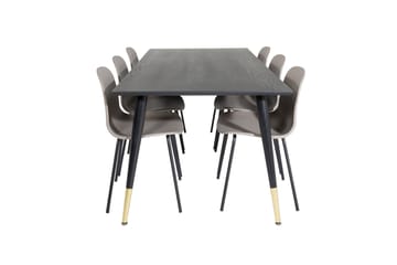 Dipp Matgrupp 180 cm Rektangulär med 6 Arctic stolar - Svart/Guld - Möbler - Bord & matgrupp - Matgrupp