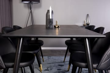 Dipp Matgrupp 180 cm Rektangulär med 6 Velvet stolar - Svart/Guld - Möbler - Bord & matgrupp - Matgrupp