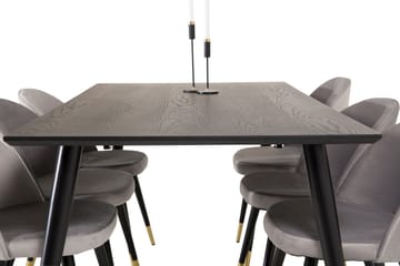 Dipp Matgrupp 180 cm Rektangulär med 6 Velvet stolar - Möbler - Bord & matgrupp - Matgrupp