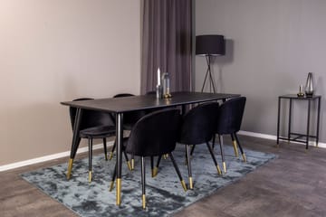 Dipp Matgrupp 180 cm Rektangulär med 6 Velvet stolar - Möbler - Bord & matgrupp - Matgrupp