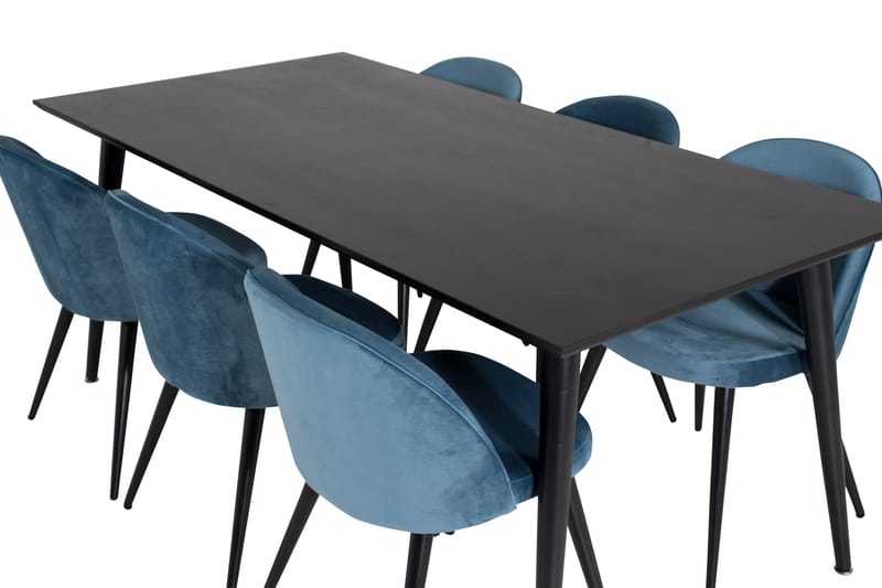 Dipp Matgrupp 180 cm Rektangulär med 6 Velvet stolar - Möbler - Bord & matgrupp - Matgrupp