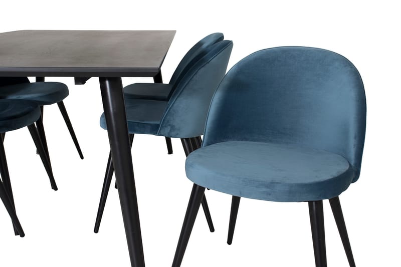 Dipp Matgrupp 180 cm Rektangulär med 6 Velvet stolar - Möbler - Bord & matgrupp - Matgrupp
