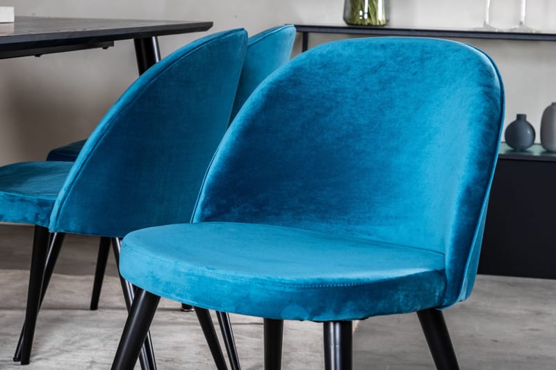 Dipp Matgrupp 180 cm Rektangulär med 6 Velvet stolar - Möbler - Bord & matgrupp - Matgrupp