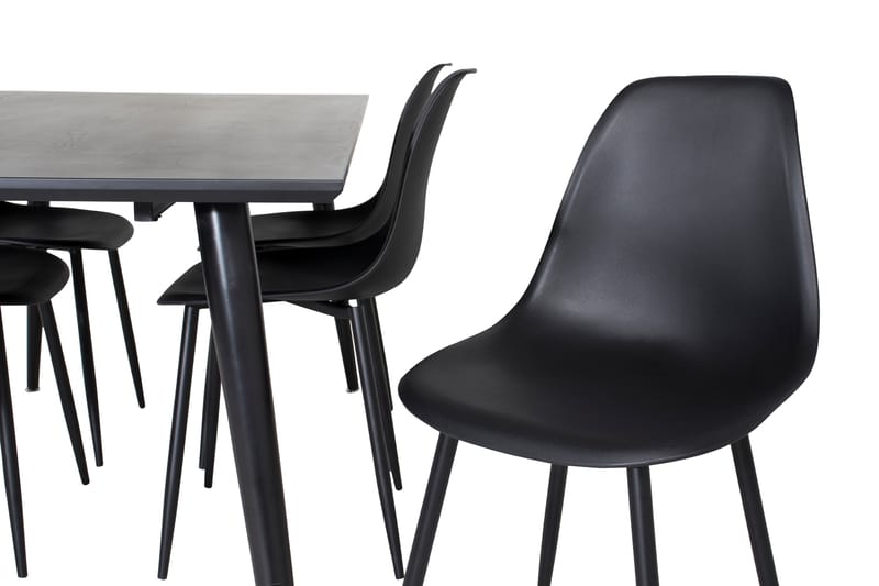 Dipp Matgrupp 180 cm Rektangulär med 6 Polar stolar - Svart - Möbler - Bord & matgrupp - Matgrupp