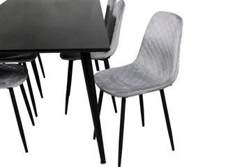 Dipp Matgrupp 180 cm Rektangulär med 6 Polar stolar - Svart - Möbler - Bord & matgrupp - Matgrupp