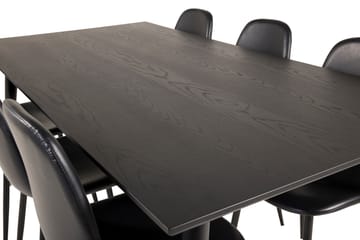Dipp Matgrupp 180 cm Rektangulär med 6 Polar stolar - Svart/Guld - Möbler - Bord & matgrupp - Matgrupp