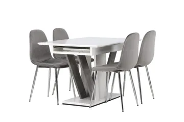 Disa Matgrupp 120 cm Rektangulär med 4 Eva stolar - Ljusgrå - Möbler - Bord & matgrupp - Matgrupp