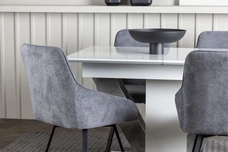 Disa Matgrupp 120 cm Rektangulär med 4 Rosie stolar - Svart - Möbler - Bord & matgrupp - Matgrupp