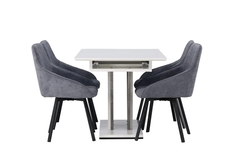 Disa Matgrupp 120 cm Rektangulär med 4 Rosie stolar - Svart - Möbler - Bord & matgrupp - Matgrupp