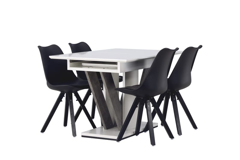 Disa Matgrupp 120 cm Rektangulär med 4 Zeno stolar - Svart - Möbler - Bord & matgrupp - Matgrupp