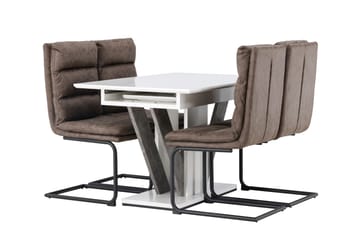 Disa Matgrupp 120 cm Rektangulär med 4 Zizo stolar - Brun - Möbler - Bord & matgrupp - Matgrupp