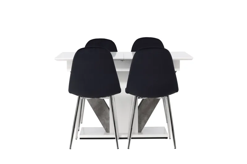 Disa Matgrupp 120 cm Rektangulär med 4 Polar stolar, Svart